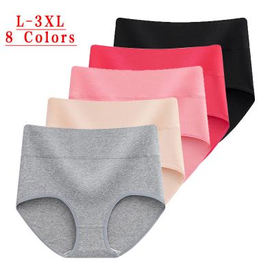 China 2022 Taoxi cotton female crotch antibacterial custom made high waist underwear to gather abdomen millimeter large size fat hip pure color lady panties for sale