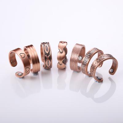 China 2022 TAOXI CLASSIC Adjustable Flexible Magnetic Arthritis Toe Rings Jewelry Copper Love For Blood Circulation for sale