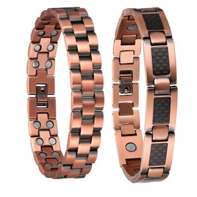 China 2022 TAOXI CLASSIC Men Accessories Copper Double Row Magnets Magnetic Bracelet In Stock for sale