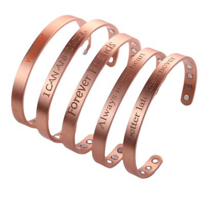 China 2022 TAOXI CLASSIC Wholesale Personalized Adjustable Cuff Bracelet Engraved Friendship Bracelet Men Jewelry Custom Copper Bracelets for sale