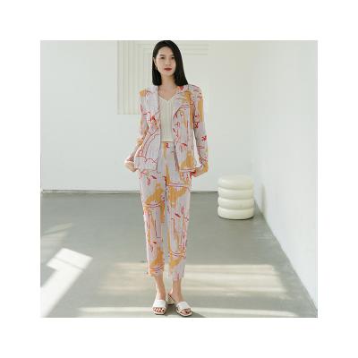 China Factory direct supply viable autumn and spring fragrance temperament fashion small printing one button casual high-end suit for sale