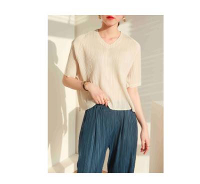 China QUICK DRY hot sale casual ladies refine solid color clothes short sleeve top T-shirt short sleeve ladies for sale