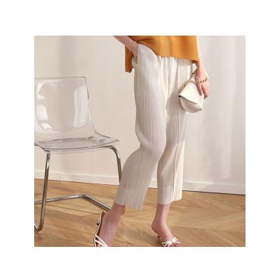 China Viable spring and summer of 2022 autumn three seasons can be worn drape elastic waist casual straight pants nine point pants for sale