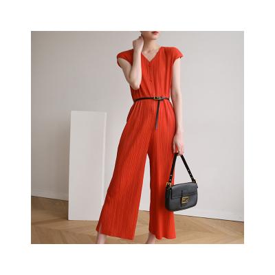 China 2022 summer INS QUICK DRY style wrinkled light luxury western style large size thin thin jumpsuit for sale