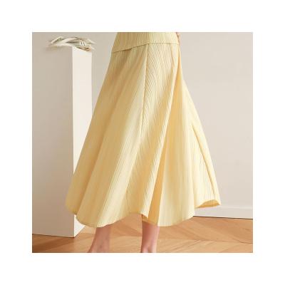 China New temperament autumn and spring breathable factory supply double-layer fabric commuter high direct waist skirt for sale