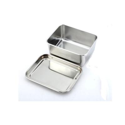 China Seasoning Box Food Stainless Steel Jar Spice Seasoning Jar Condiment Jar Set Rectangular Kitchen Microwavable for sale