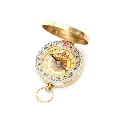 China New Portable Emergency Outdoor Rescue Travel Increasing Outdoor Classic Brass Luminous Compass Camping Pocket Watch Style Compass For Sale for sale