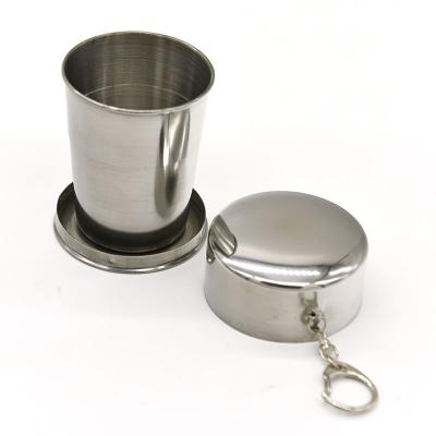 China Disposable Portable Telescopic Portable Stainless Steel Cup Folding Travel Mug Wine Water Glass Cup for sale