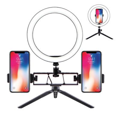 China Tripod Stand Dimmable 26cm Live Fill Light LED Makeup Desk Light Selfie Ring Light Box 26 for sale