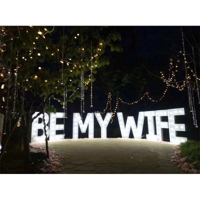 China Custom High Brightness Positive White Word 3D Bulb Led Letter Lights Sign for sale