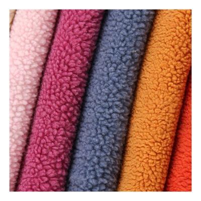 China Other Wholesale Thick 100% Polyester Faux Lamb Fur Lining Sherpa Fleece Fabric for sale