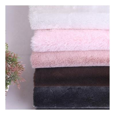 China Wholesale Luxury 100% Polyester Knit Lined Long Pile Tissavel Plush Faux Rabbit Fur Fabric for sale