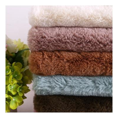 China High Quality Knitted Soft 100% Polyester Rabbit Artificial Fur Tip-dye Fabric for sale