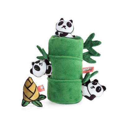 China Viable Manufacturer 2021 Panda Squeaky Puzzle Plush Dog Eco-Friendly Toy Hide And Seek Burrow For Intelligence Develment Dogs Cats for sale