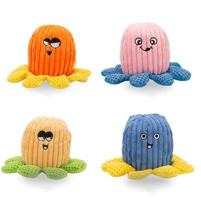 China Dog Playing Chewing New Design Cute Octopus Form Four Color Soft Plush Squeaky Toys For Dog Hide And Seek Dog Toy for sale