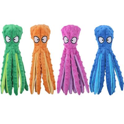 China Amazon Sustainable Hot Selling Octopus Train No Crease Plush Dog Stuff Toy for sale