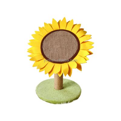 China OEM Viable Sunflower Cat Scratcher Grind Claws Play Toy Bite Resistant Natural Hemp Rope Indoor Sisal Cat Tree for sale