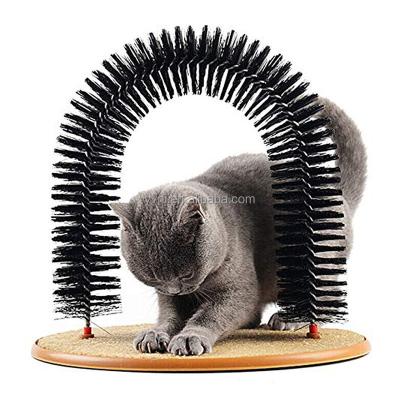 China Durable Interactive Pet Cleaning Brushes Cat Toys All In One Durable Pet Arched Door Toys Cat Scratching And Shedding Toys for sale