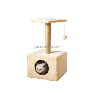 China 2022 Hot Selling Durable White Color Sisal Amazon Short Ball Hanging Plush Anti-scratch Viable Cat Scratching Tree for sale