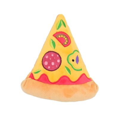 China Amazon Sustainable Hot Selling Cute Fast Food Hamburger Fries Pizza Shaped Meal Happy Puppy Pet Toys Dog Squeaky Plush Toys For Dog for sale