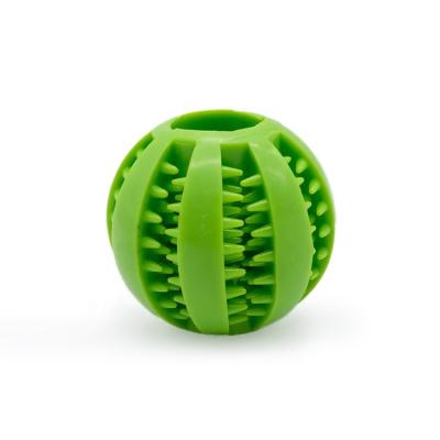 China Sustainable Slow Dog Food Dispenser Amazon Dog Treat Ball Effort Release Rubber Dog Chew Ball Toy for sale