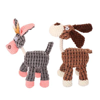 China Amazon Hot Selling Viable Plush Donkey Train Chewbacca Dog Toy Outdoor Interactive Training Pet Supplies Squeaky Toys Fleece Rope for sale