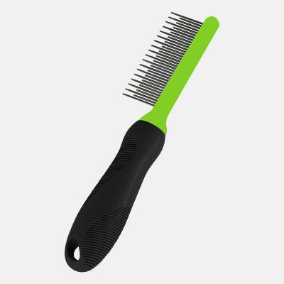 China Sustainable Stainless Steel Pins Pet Hair Grooming Tool Dog And Cat Finishing Comb for sale