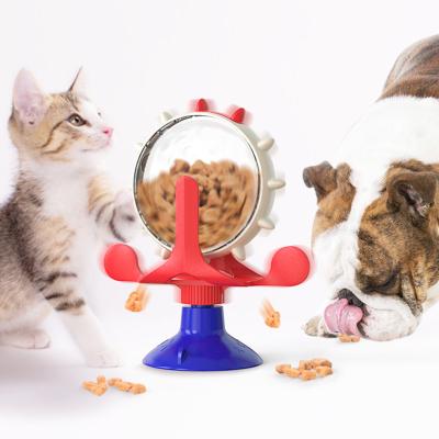 China Stocked POPULAR FUNNY PET DOG CAT FEEDING LEAKAGE TOY WINDMILL TURNTABLE WHIRL CIRCLE PET TOYS for sale