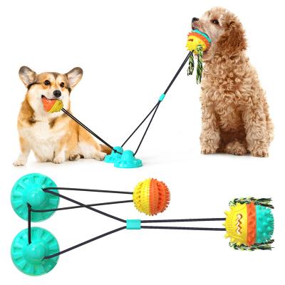 China Stocked SUPER POWERFUL SUCTION CUPS TUG-OF-WAR GAME TOY  MOLAR BALLS FOOD DISPENSING TOY MOLAR TEETH for sale