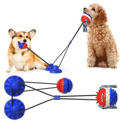 China Stocked SUPER POWERFUL SUCTION CUPS TUG-OF-WAR GAME TOY  MOLAR BALLS FOOD DISPENSING TOY MOLAR TEETH for sale