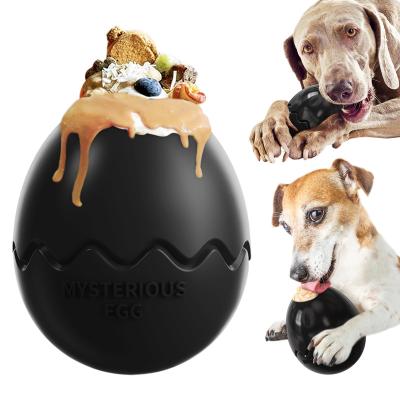 China Stocked 2023 New Design Unique Dinosaur Egg Shape Pet toys Teeth Cleaning Fillable Dog Toys Slow Feeder Pet Dog Chew Toys for sale