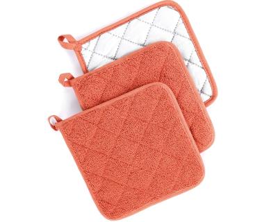 China High Quality Durable Heat Resistant Cotton Hook Pot Holder Square Pot Holder For Table for sale