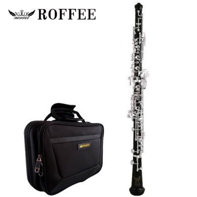 China Ebony Professional Performance Level ROFFEE V8 Ebony Body Semi Automatic Silver Plated Oboe for sale