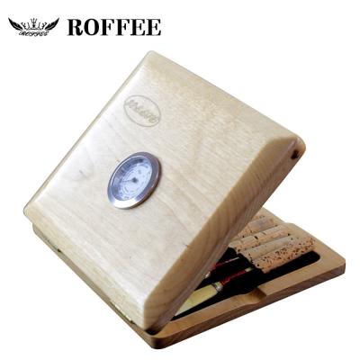 China Musical Instrument Maple Roffee Color Natural Wooden Oboe Reed Case Parts For Accessories Woodwinds With Hygrometer Plug 10 Pcs Reeds for sale