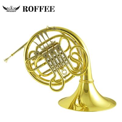 China ROFFEE Y35 Symphony Orchestra Brass Brass Gold Lacquer F Tone Bb 4 Main Double French Horn for sale