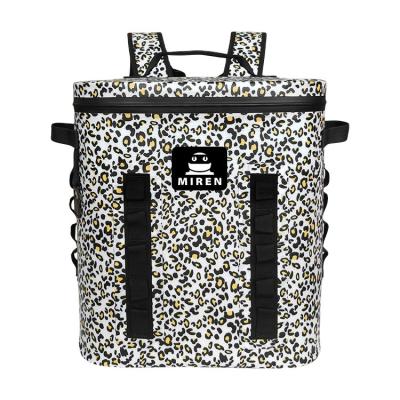 China 20L Large Waterproof Leopard TPU Insulated Cooler Bag Soft Backpack For Camping Food Storage for sale