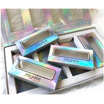 China Beautiful Recyclable Private Label Eyelash Packaging Customized Holographic Printed Paper Eyelash Box for sale