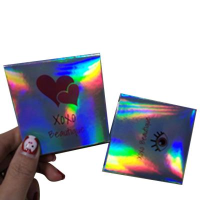 China Recyclable hologram silver paper card mateterial with custom printing shinny contact lens box for sale