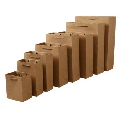 China Recyclable hot sale fashional recycled brown kraft paper bags in stock for sale