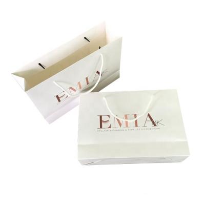 China Factory Wholesale Recyclable White Matte Lamination Private Label Paper Bags For Shopping Packaging for sale