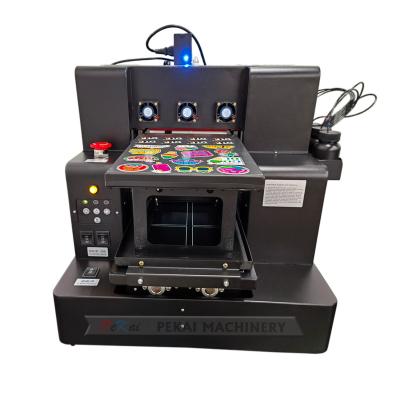 China Garment Shops A4 Printer 6 Colors Auto UV Inkjet Printer With Varnish Function For Metal Bottle Phone Case for sale