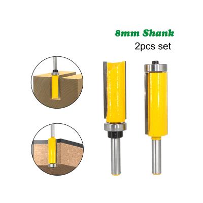 China Wood Trimming And Carving 8mm Trim Pattern Flush Router Bit Top And Bottom Bearing Milling Bit Cutter For Woodworking Wood Cutters for sale