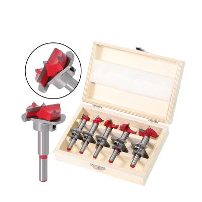 China High Quality Materials 5pcs Depth Forstner Drill Bit Wood Cabinet Door Hinge Hole 15mm-35mm Adjustable Hole Saw For Woodworking for sale