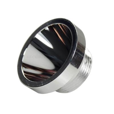 China Custom Flashlight Reflector OEM CNC Machining 26.2mm(d) X 16.1mm(h) SMO Aluminum Reflector For Flashlight for sale