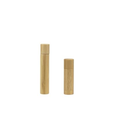 China Cosmetic Packaging Essential Oil Bamboo Cosmetic Roller Bottles 5ml 10ml Roll-on Perfume Bottles Bamboo Rollerball Bottles for sale