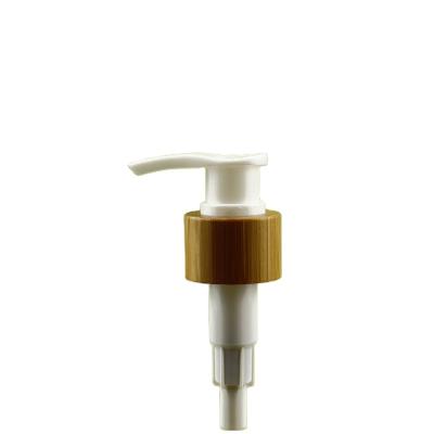 China Match Bamboo Cosmetic Bottles 24mm Neck Size Lotion Pump Dispenser Bamboo Pet Bottle for sale