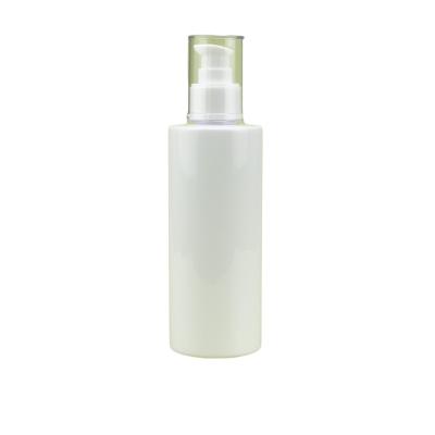 China 200ML Cosmetic White Color PET Material Cosmetic Serum Bottle With Lotion Pump And Cover for sale