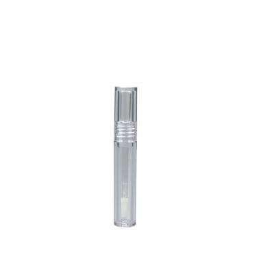 China Custom Cosmetic Transparent Plastic Liquid Circle Empty Circle Lip Gloss Bottle 3g Square Tube Lip Gloss Tube for sale