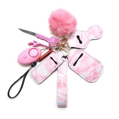 China Self Defense For Women Cute Girl 20ml Self Defense Key Chain With Knife Mace Plastic Key Chain Hard Case Shell Pink For Women for sale