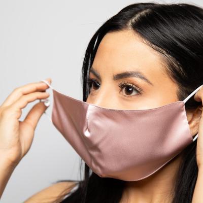 China Pink Fashion Black Face Mask Party Women Reusable Cloth Washable Silk Face Mask for sale